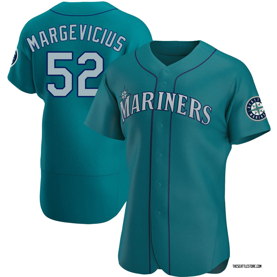 Aqua Authentic Nick Margevicius Men's Seattle Mariners Alternate Jersey