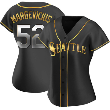 Black Golden Replica Nick Margevicius Women's Seattle Mariners Alternate Jersey