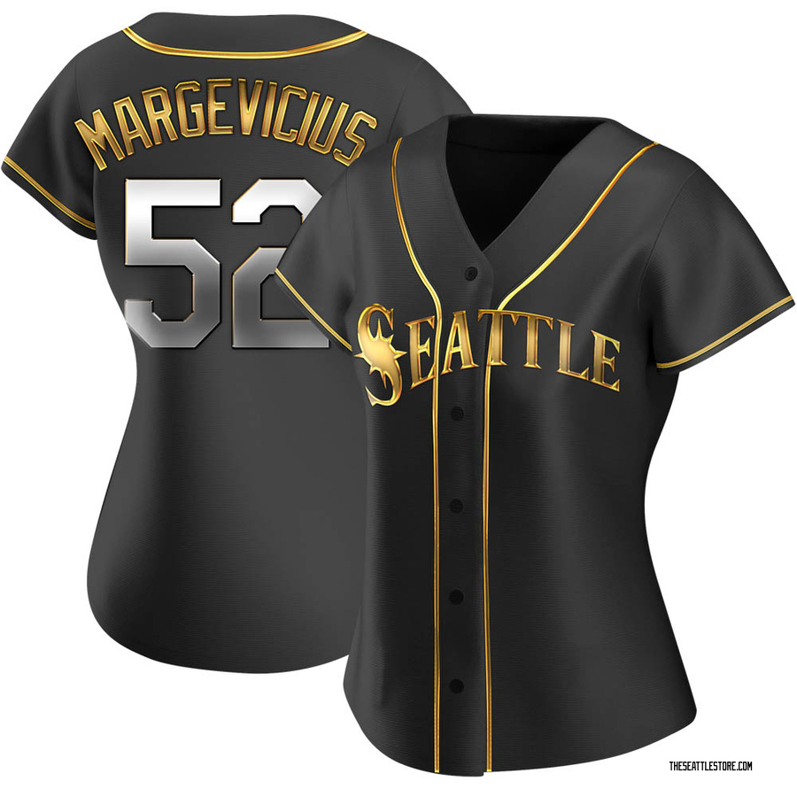 Black Golden Replica Nick Margevicius Women's Seattle Mariners Alternate Jersey
