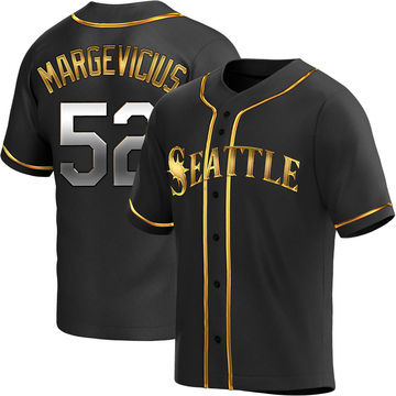 Black Golden Replica Nick Margevicius Youth Seattle Mariners Alternate Jersey