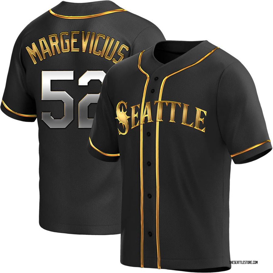 Black Golden Replica Nick Margevicius Youth Seattle Mariners Alternate Jersey
