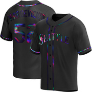 Black Holographic Replica Nick Margevicius Men's Seattle Mariners Alternate Jersey