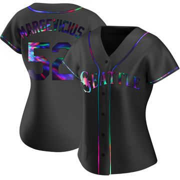Black Holographic Replica Nick Margevicius Women's Seattle Mariners Alternate Jersey