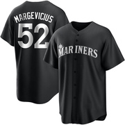 Black/White Replica Nick Margevicius Youth Seattle Mariners Jersey