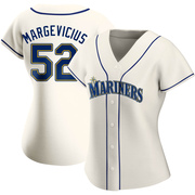 Cream Authentic Nick Margevicius Women's Seattle Mariners Alternate Jersey