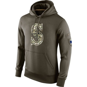 Olive Men's Seattle Mariners Salute To Service KO Performance Hoodie