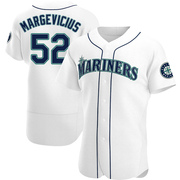 White Authentic Nick Margevicius Men's Seattle Mariners Home Jersey
