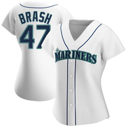 White Replica Matt Brash Women's Seattle Mariners Home Jersey
