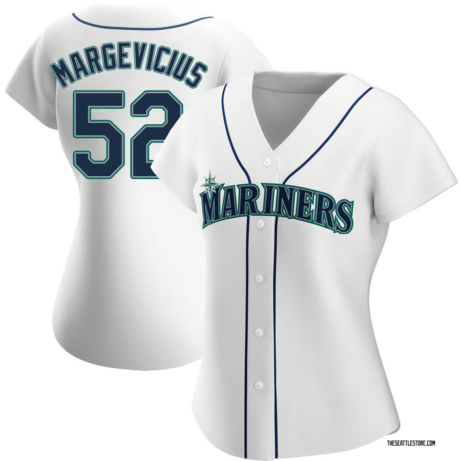 White Replica Nick Margevicius Women's Seattle Mariners Home Jersey